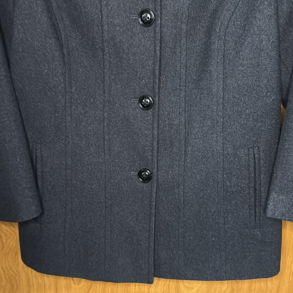 London Fog Womens Single-Breasted Wool Blend Size Large Charcoal grey coat - Picture 6 of 12